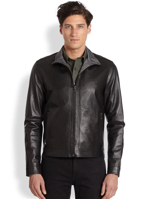 michael kors cropped leather jacket|Michael Kors leather jacket men.